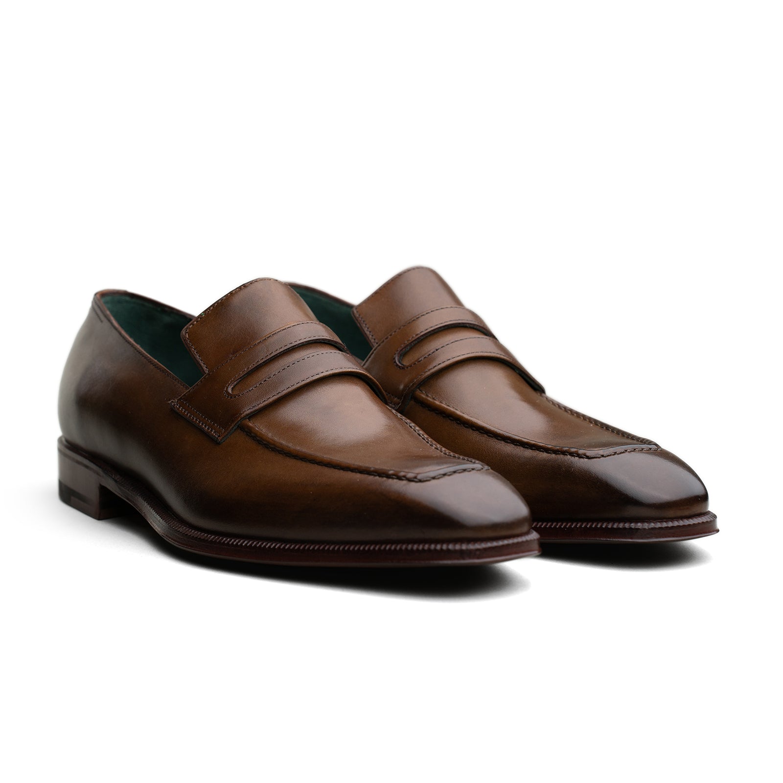 Chiseled Toe Penny Loafer - Tobacco Calf