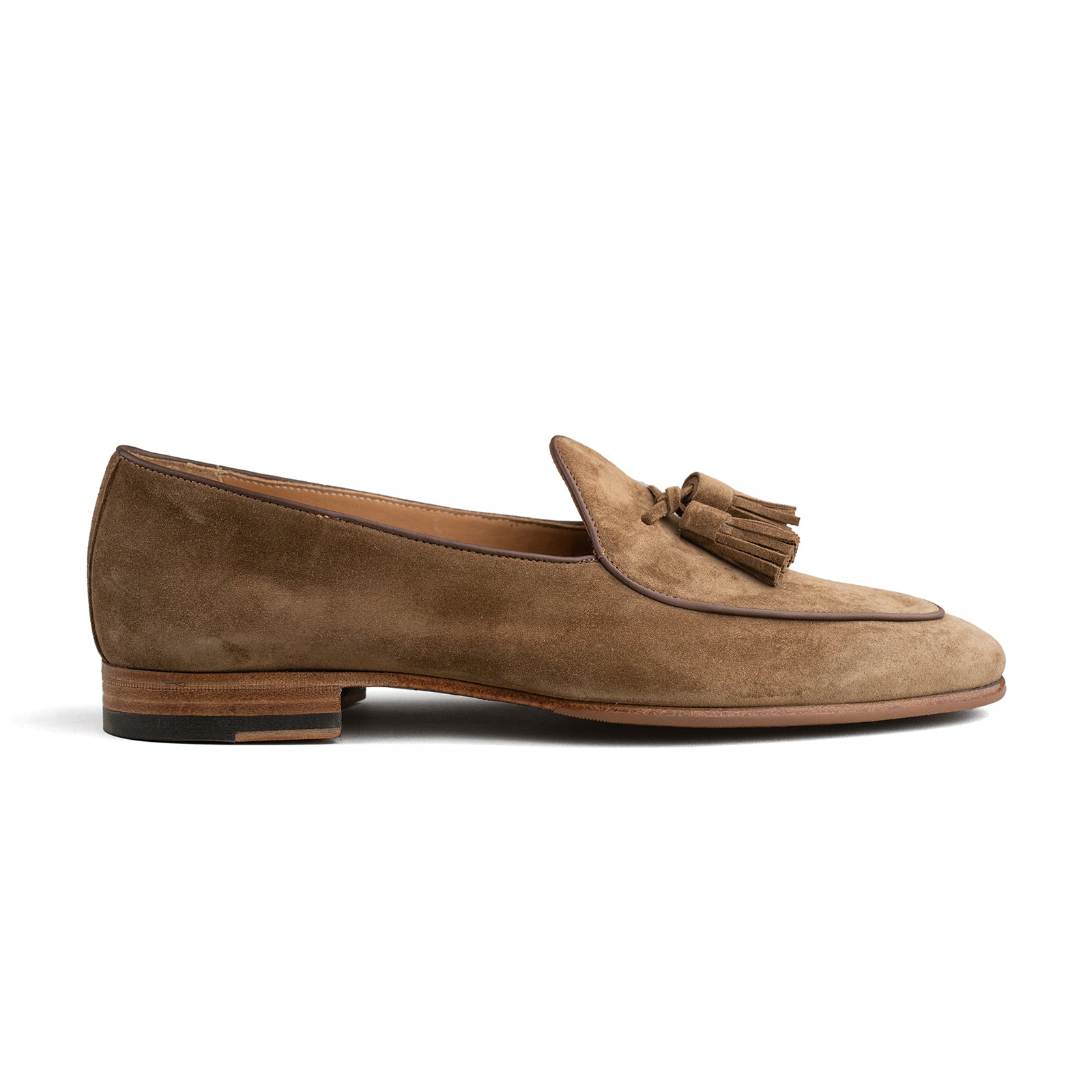 Belgian Tassel Loafer - Walnut Suede