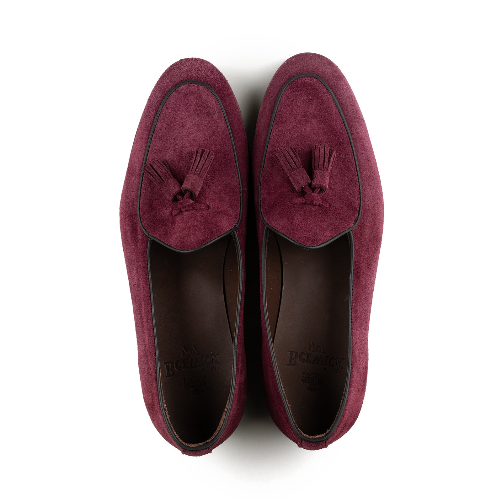 Belgian Tassel Loafer - Burgundy Suede