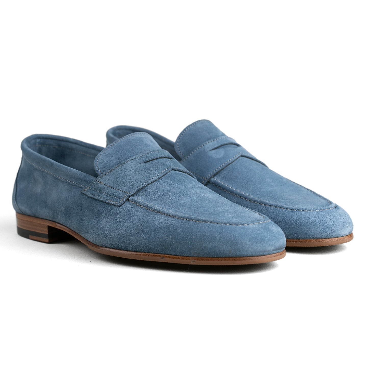 Unlined Penny Loafer - Sky Blue Suede