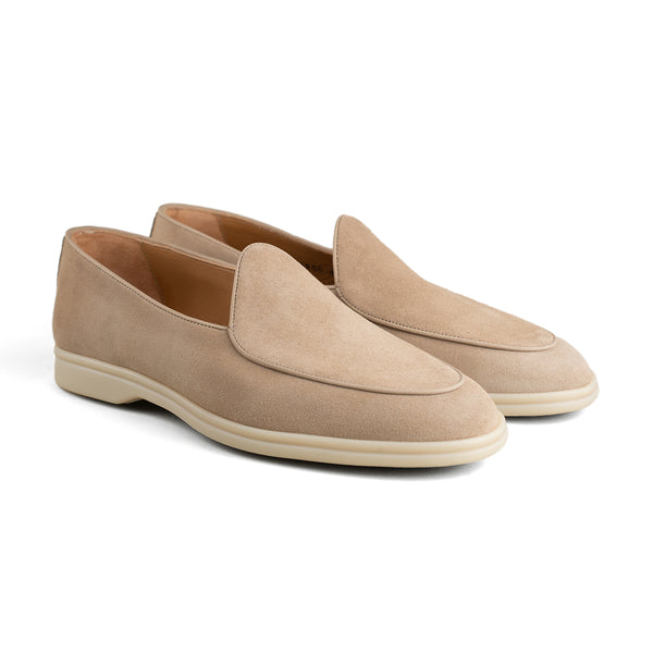 Belgian Loafer w/ Rubber Sole - Beige Suede