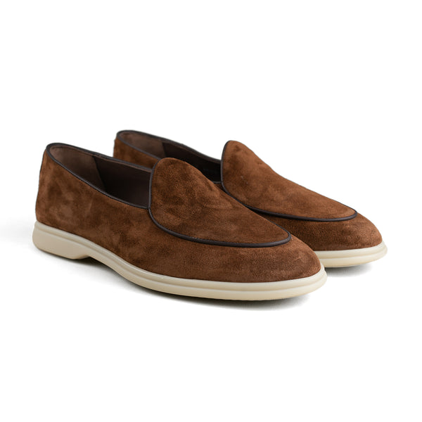 Belgian Loafer w/ Rubber Sole - Snuff Brown Suede