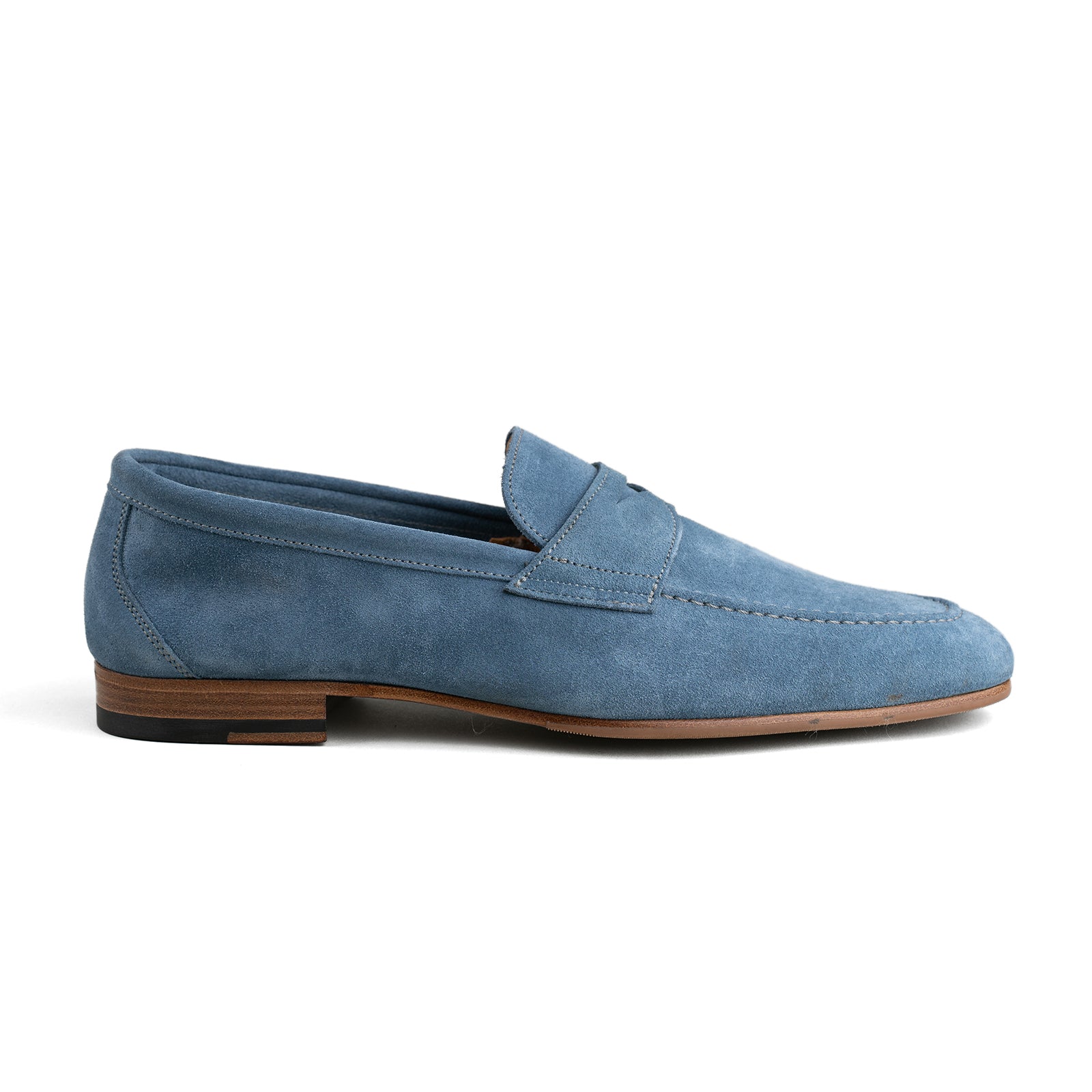 Unlined Penny Loafer - Sky Blue Suede