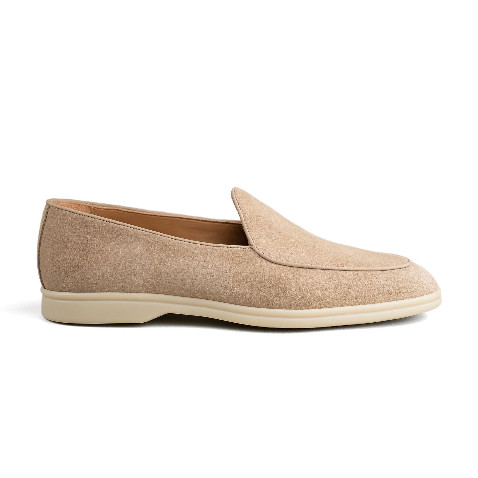 Belgian Loafer w/ Rubber Sole - Beige Suede