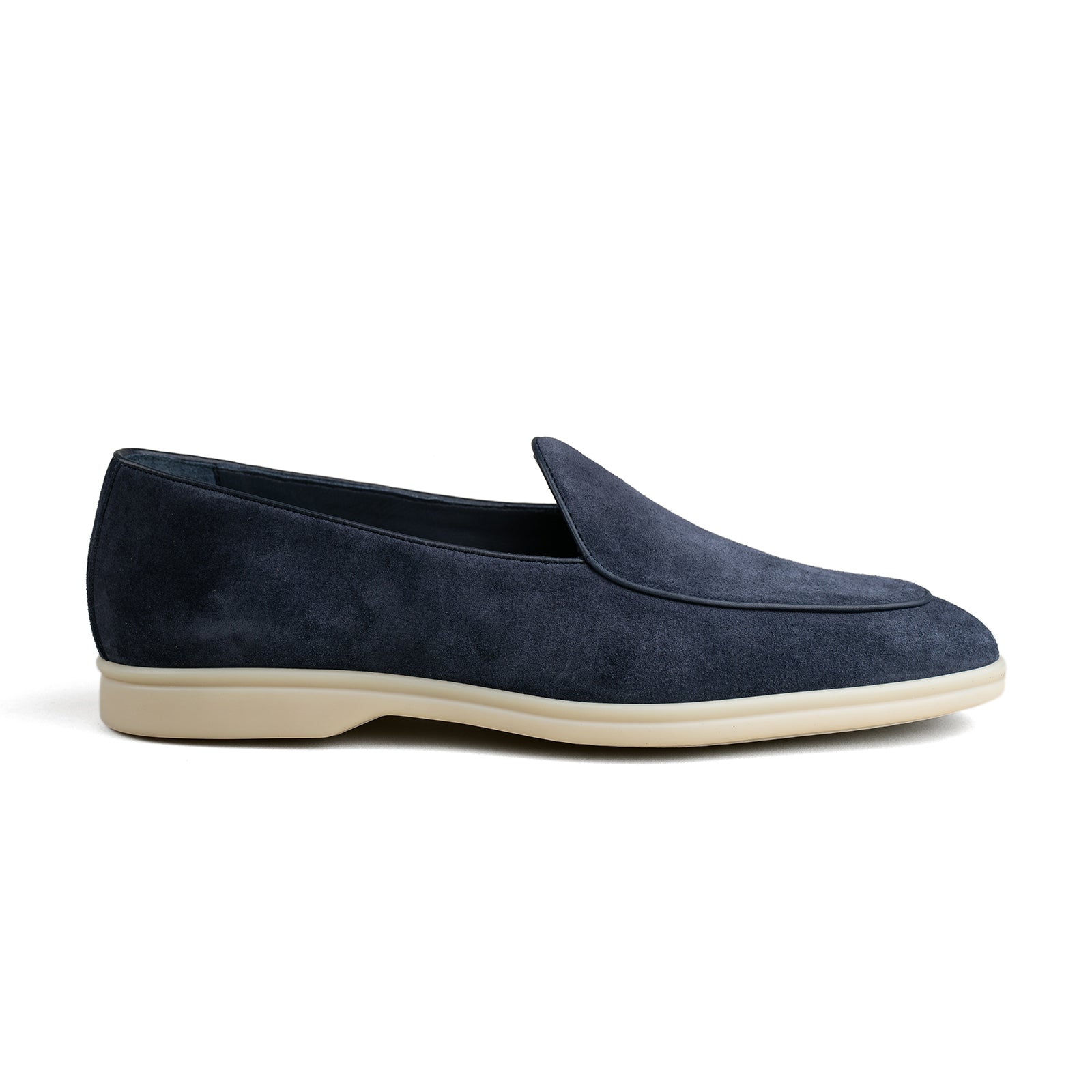 Belgian Loafer w/ Rubber Sole - Navy Suede