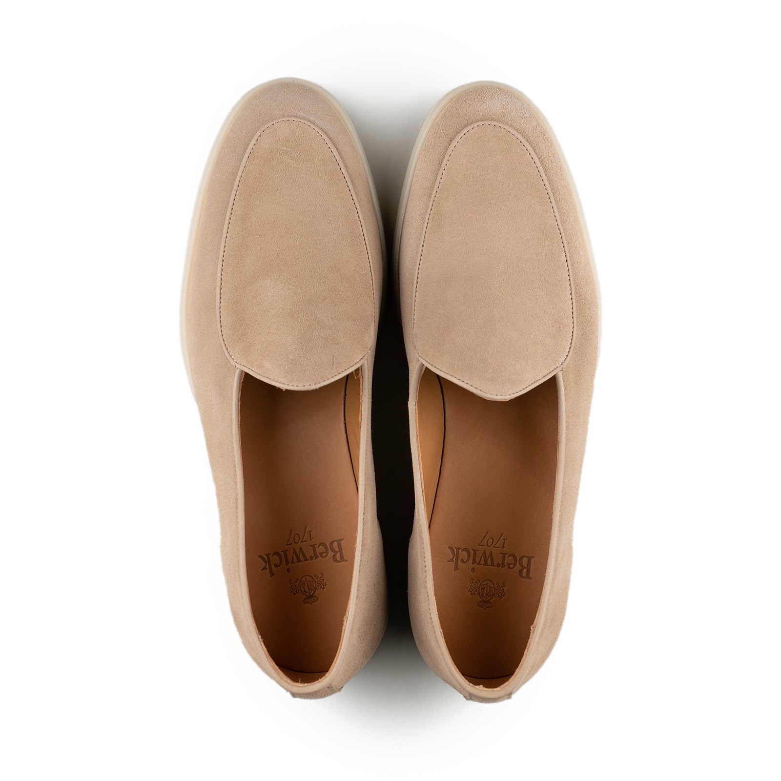 Belgian Loafer w/ Rubber Sole - Beige Suede