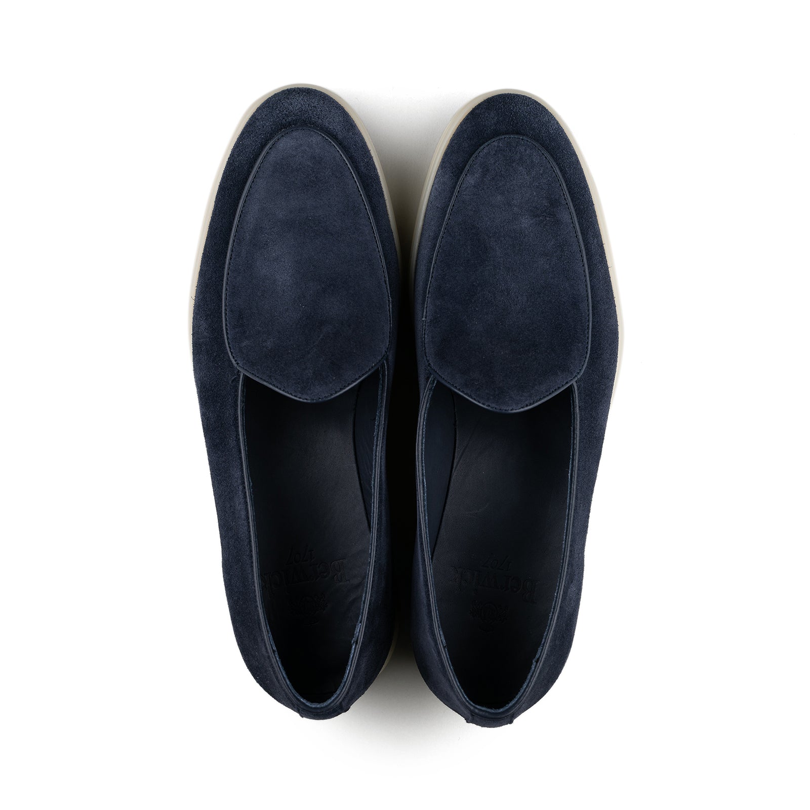 Belgian Loafer w/ Rubber Sole - Navy Suede