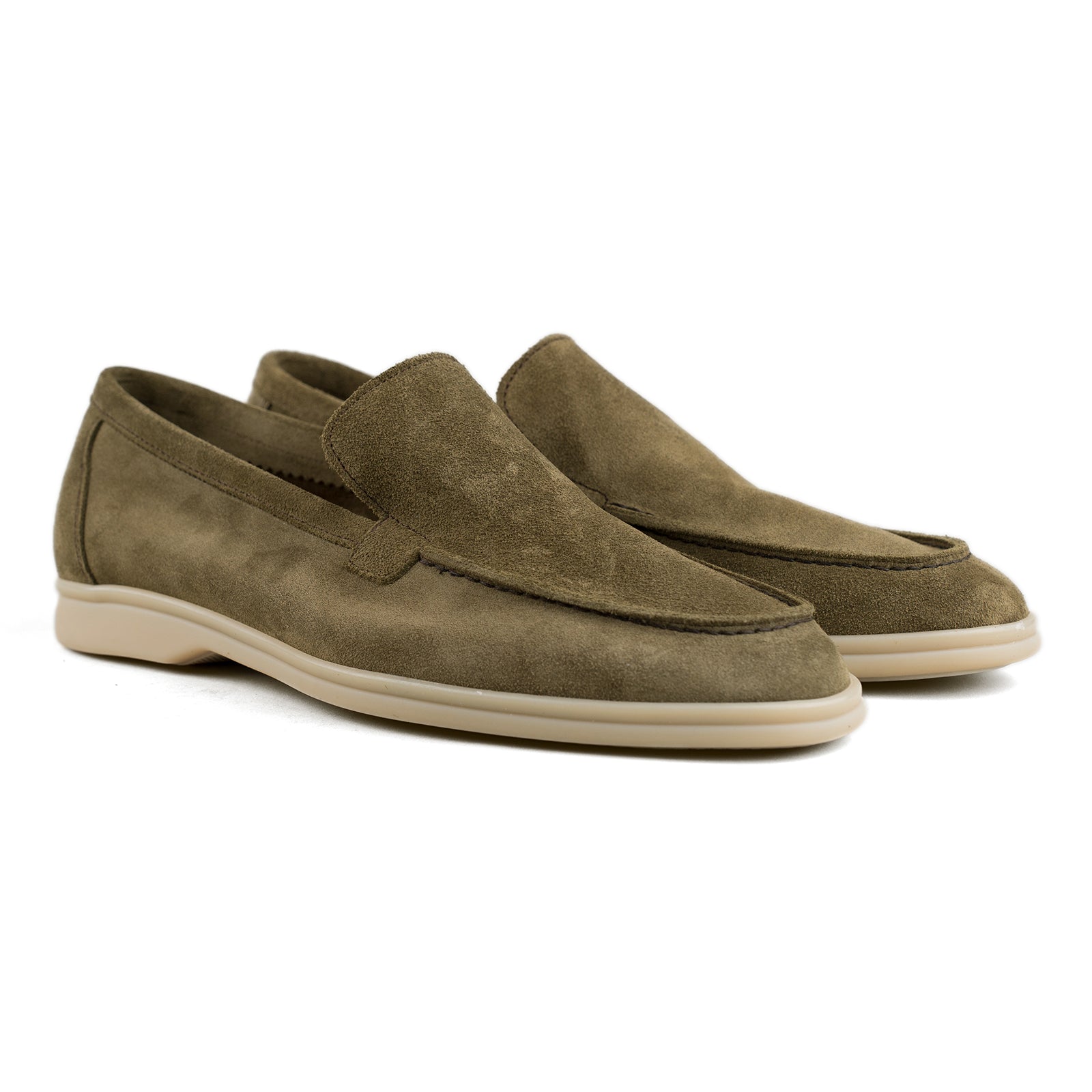 Berwick Palma Flex Venetian Mens Pistachio Green Suede Loafer 