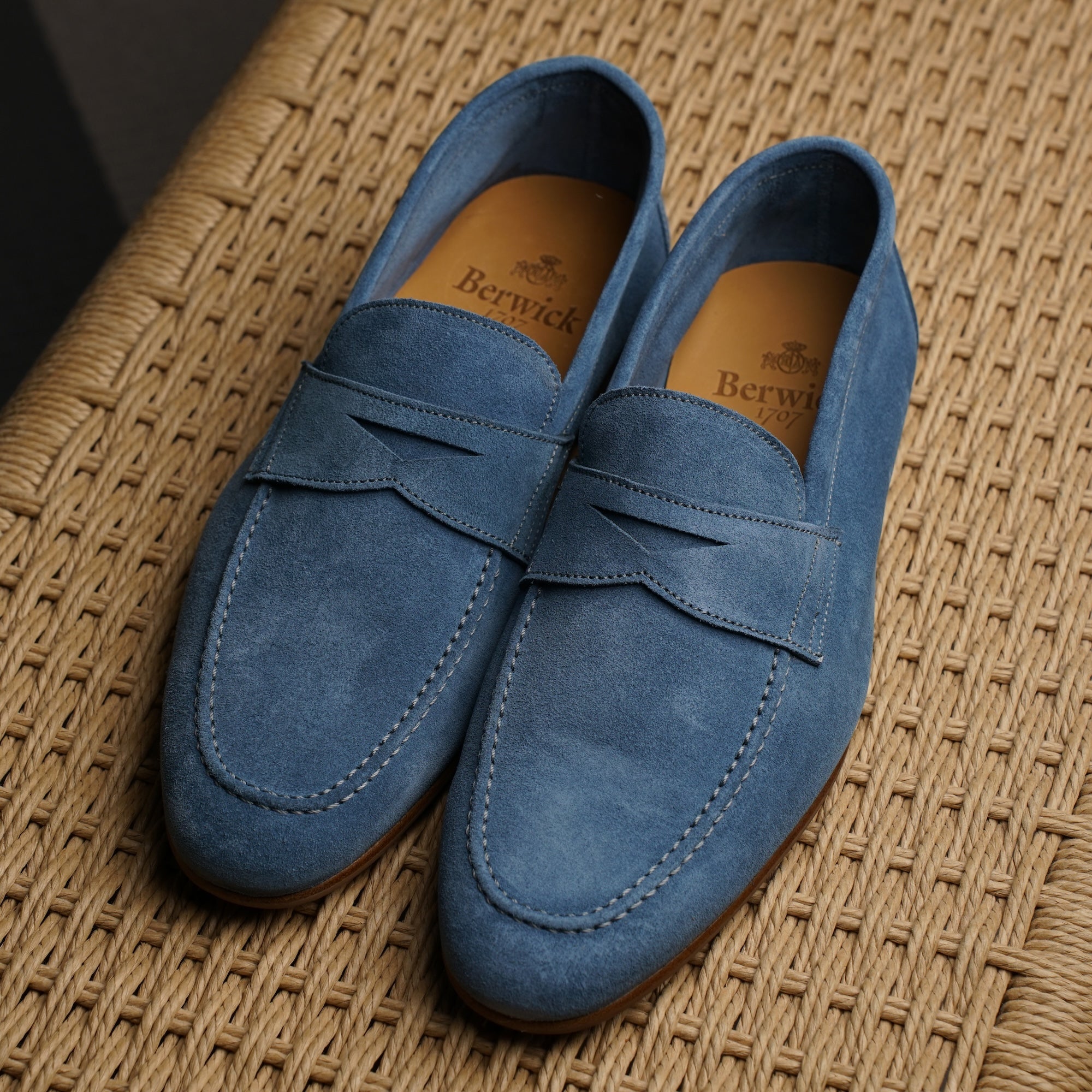 Unlined Penny Loafer - Sky Blue Suede