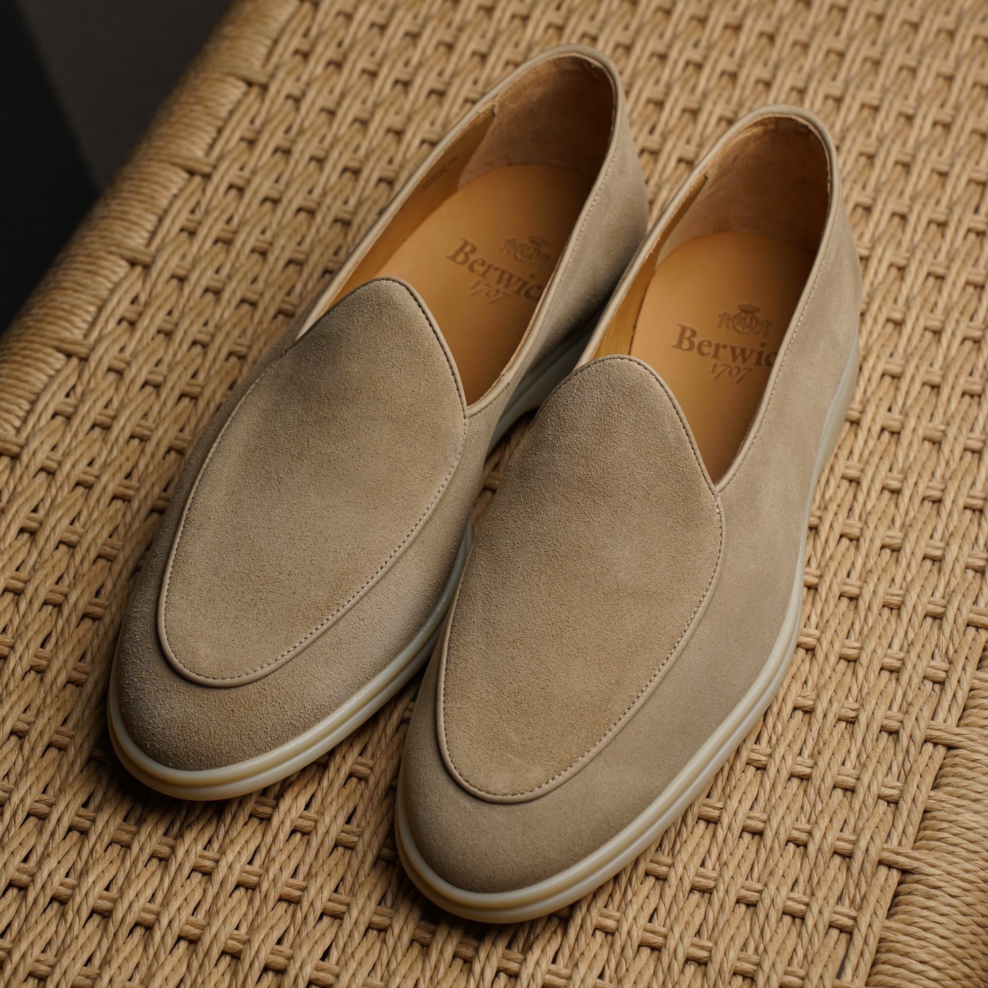 Belgian Loafer w/ Rubber Sole - Beige Suede