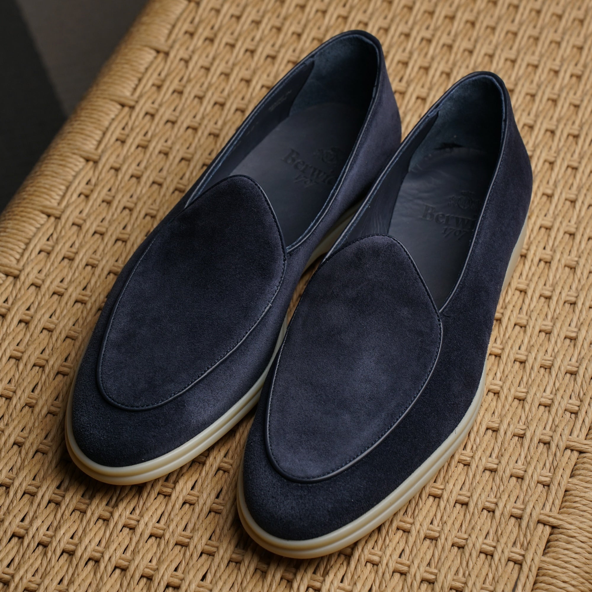 Belgian Loafer w/ Rubber Sole - Navy Suede