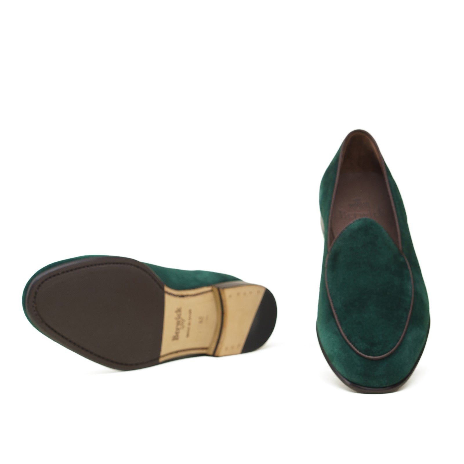 4950 Belgian Loafer - Green Night Repello Suede